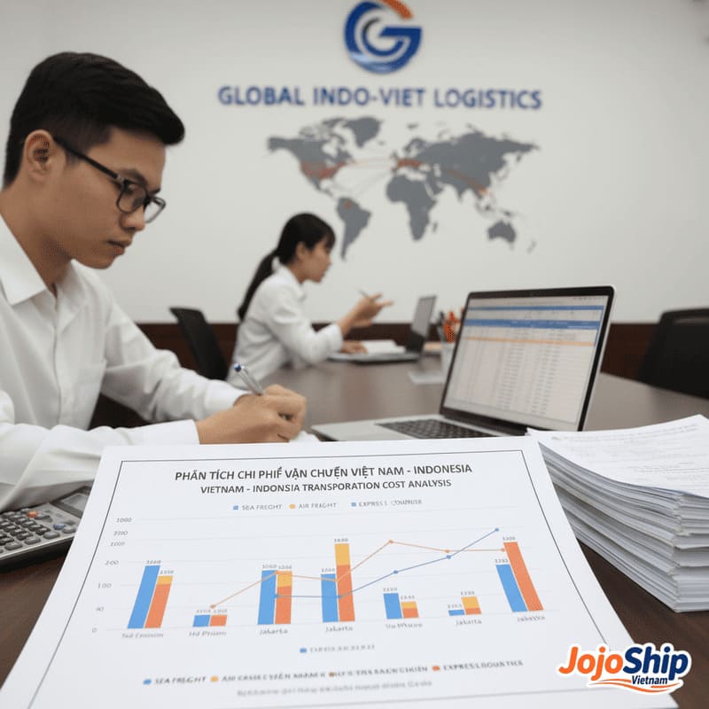 Freight cost comparison chart for Vietnam to Indonesia