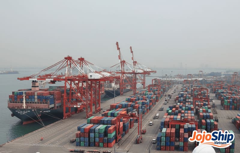 Aerial view of Tanjung Priok port in Jakarta