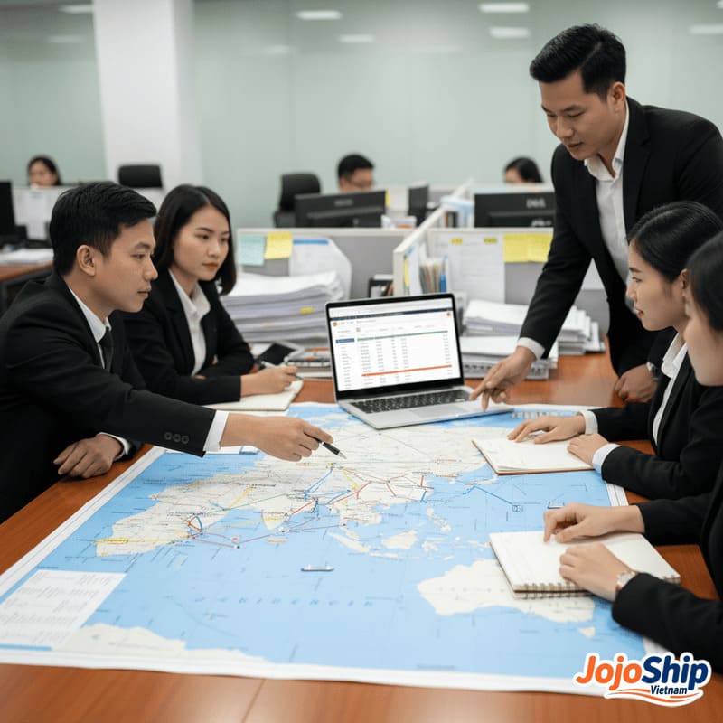 Cargo vessel route from Vietnam to USA