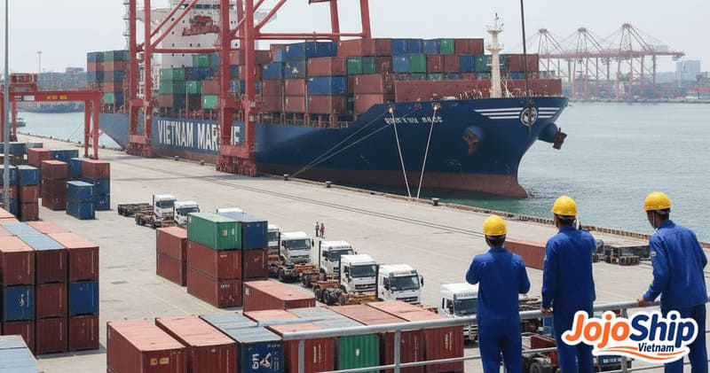 VIMC container vessel at port